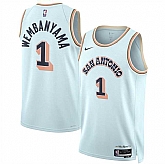 Men's San Antonio Spurs #1 Victor Wembanyama Light Blue 2024-25 City Edition Stitched Jersey Dzhi,baseball caps,new era cap wholesale,wholesale hats