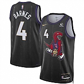 Men's Toronto Raptors #4 Scottie Barnes Black 2024-25 City Edition Stitched Jersey Dzhi,baseball caps,new era cap wholesale,wholesale hats