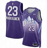 Men's Utah Jazz #23 Lauri Markkanen Purple 2024-25 City Edition Stitched Jersey Dzhi,baseball caps,new era cap wholesale,wholesale hats