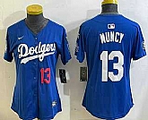 Women's Los Angeles Dodgers #13 Max Muncy Number Blue 2024 World Series With Fernando 34 Fashion Limited Stitched Jerseys,baseball caps,new era cap wholesale,wholesale hats