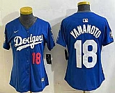 Women's Los Angeles Dodgers #18 Yoshinobu Yamamoto Number Blue 2024 World Series With Fernando 34 Fashion Limited Stitched Jersey,baseball caps,new era cap wholesale,wholesale hats