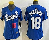 Women's Los Angeles Dodgers #18 Yoshinobu Yamamoto Number Blue 2024 World Series With Fernando 34 Fashion Limited Stitched Jerseys,baseball caps,new era cap wholesale,wholesale hats