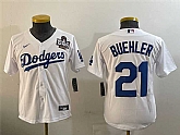 Women's Los Angeles Dodgers #21 Walker Buehler White 2024 World Series Cool Base Stitched Jersey(Run Small),baseball caps,new era cap wholesale,wholesale hats