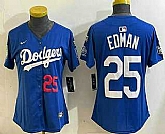 Women's Los Angeles Dodgers #25 Tommy Edman Number Blue 2024 World Series With Fernando 34 Fashion Limited Stitched Jerseys,baseball caps,new era cap wholesale,wholesale hats