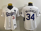 Women's Los Angeles Dodgers #34 Toro Valenzuela White Gold 2024 World Series With Fernando Memorial Patch Limited Stitched Jersey,baseball caps,new era cap wholesale,wholesale hats