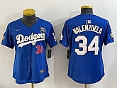 Women's Los Angeles Dodgers #34 Toro Valenzuela blue Gold 2024 World Series With Fernando Memorial Patch Limited Stitched Jersey,baseball caps,new era cap wholesale,wholesale hats