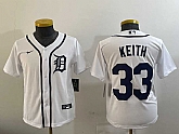 Youth Detroit Tigers #33 Colt Keith White Cool Base Stitched Jersey,baseball caps,new era cap wholesale,wholesale hats