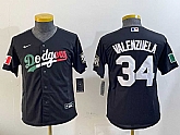 Youth Los Angeles Dodgers #34 Fernando Valenzuela Black Mexico 2020 World Series Cool Base Nike Jersey,baseball caps,new era cap wholesale,wholesale hats