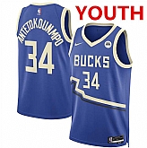 Youth Milwaukee Bucks #34 Giannis Antetokounmpo Royal 2024-25 City Edition Stitched Jersey Dzhi,baseball caps,new era cap wholesale,wholesale hats