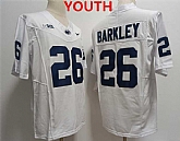 Youth Penn State Nittany Lions #26 Saquon Barkley White Stitched Jersey,baseball caps,new era cap wholesale,wholesale hats