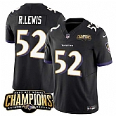 Men & Women & Youth Baltimore Ravens #52 Ray Lewis Black 2023 F.U.S.E. AFC North Champions Vapor Limited Jersey