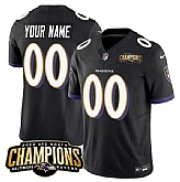 Men & Women & Youth Baltimore Ravens Active Player Custom Black 2023 F.U.S.E. AFC North Champions Vapor Limited Jersey