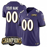 Men & Women & Youth Baltimore Ravens Active Player Custom Purple 2023 F.U.S.E. AFC North Champions Vapor Limited Jersey