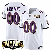 Men & Women & Youth Baltimore Ravens Active Player Custom White 2023 F.U.S.E. AFC North Champions Vapor Limited Jersey