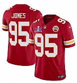 Men & Women & Youth Kansas City Chiefs #95 Chris Jones Red 2024 F.U.S.E. Super Bowl LVIII Patch Vapor Untouchable Limited Jersey