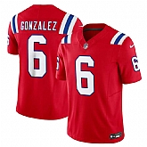 Men & Women & Youth New England Patriots #6 Christian Gonzalez Red 2023 F.U.S.E. Vapor Limited Jersey