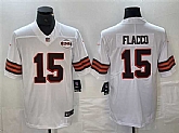 Men's Cleveland Browns #15 Joe Flacco White 1946 Collection Vapor Untouchable Limited Jersey