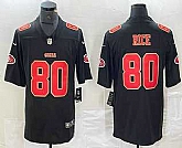Men's San Francisco 49ers #80 Jerry Rice Black Red Fashion Vapor Limited Stitched Jersey,baseball caps,new era cap wholesale,wholesale hats