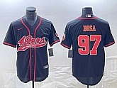 Men's San Francisco 49ers #97 Nick Bosa Black Red With Patch Cool Base Stitched Baseball Jersey,baseball caps,new era cap wholesale,wholesale hats