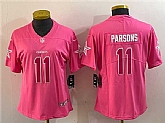 Women's Dallas Cowboys #11 Micah Parsons Pink Vapor Untouchable Limited Stitched Jersey(Run Small),baseball caps,new era cap wholesale,wholesale hats