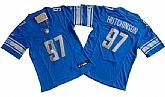 Women's Detroit Lions #97 Aidan Hutchinson Blue 2023 F.U.S.E. Vapor Limited Football Stitched Jersey(Run Smaller)