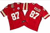 Women's Kansas City Chiefs #87 Travis Kelce Red 2023 F.U.S.E. Vapor Untouchable Limited Football Stitched Jersey(Run Small)