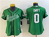 Women's Philadelphia Eagles #0 D'andre Swift Green Cool Base Stitched Baseball Jersey(Run Small)