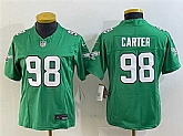 Women's Philadelphia Eagles #98 Jalen Carter Green 2023 F.U.S.E. Stitched Football Jersey(Run Small),baseball caps,new era cap wholesale,wholesale hats