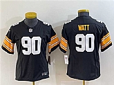 Women's Pittsburgh Steelers #90 T. J. Watt Black 2023 F.U.S.E. Stitched Jersey(Run Small)