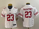 Women's San Francisco 49ers #23 Christian McCaffrey White 2023 F.U.S.E. Vapor Untouchable Football Stitched Jersey(Run Small),baseball caps,new era cap wholesale,wholesale hats