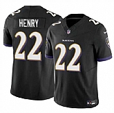 Men & Women & Youth Baltimore Ravens #22 Derrick Henry 2023 F.U.S.E. Black Vapor Limited Jersey