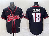 Men's Atlanta Falcons #18 Kirk Cousins Black With Patch Cool Base Baseball Stitched Jersey,baseball caps,new era cap wholesale,wholesale hats