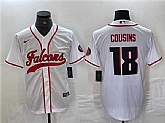 Men's Atlanta Falcons #18 Kirk Cousins White With Patch Cool Base Baseball Stitched Jersey,baseball caps,new era cap wholesale,wholesale hats