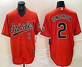Men's Baltimore Orioles #2 Gunnar Henderson Number Orange Cool Base Stitched Jersey,baseball caps,new era cap wholesale,wholesale hats