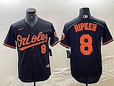Men's Baltimore Orioles #8 Cal Ripken Jr Number Black Cool Base Stitched Jersey,baseball caps,new era cap wholesale,wholesale hats