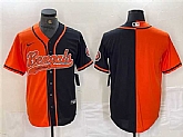 Men's Cincinnati Bengals Blank Black Orange Split With Patch Cool Base Baseball Stitched Jersey,baseball caps,new era cap wholesale,wholesale hats