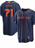 Men's Houston Astros #71 Josh Hader 2022 Navy Blue City Connect Cool Base Stitched Jersey Dzhi