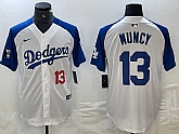 Men's Los Angeles Dodgers #13 Max Muncy Number White Blue Fashion Stitched Cool Base Limited Jersey,baseball caps,new era cap wholesale,wholesale hats