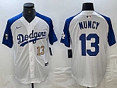 Men's Los Angeles Dodgers #13 Max Muncy Number White Blue Fashion Stitched Cool Base Limited Jerseys,baseball caps,new era cap wholesale,wholesale hats