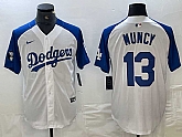 Men's Los Angeles Dodgers #13 Max Muncy White Blue Fashion Stitched Cool Base Limited Jerseys,baseball caps,new era cap wholesale,wholesale hats