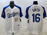 Men's Los Angeles Dodgers #16 Will Smith Number White Blue Fashion Stitched Cool Base Limited Jersey,baseball caps,new era cap wholesale,wholesale hats