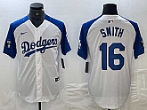 Men's Los Angeles Dodgers #16 Will Smith White Blue Fashion Stitched Cool Base Limited Jersey,baseball caps,new era cap wholesale,wholesale hats