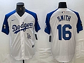 Men's Los Angeles Dodgers #16 Will Smith White Blue Fashion Stitched Cool Base Limited Jerseys,baseball caps,new era cap wholesale,wholesale hats