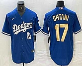 Men's Los Angeles Dodgers #17 Shohei Ohtani Blue Gold Stitched Cool Base Nike Jerseys,baseball caps,new era cap wholesale,wholesale hats