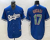 Men's Los Angeles Dodgers #17 Shohei Ohtani Blue Green Stitched Cool Base Nike Jerseys,baseball caps,new era cap wholesale,wholesale hats