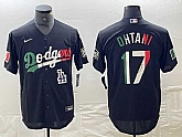 Men's Los Angeles Dodgers #17 Shohei Ohtani Mexico Black Cool Base Stitched Baseball Jersey,baseball caps,new era cap wholesale,wholesale hats