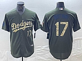 Men's Los Angeles Dodgers #17 Shohei Ohtani Number Green Salute To Service Stitched Cool Base Nike Jersey,baseball caps,new era cap wholesale,wholesale hats