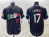 Men's Los Angeles Dodgers #17 Shohei Ohtani Number Mexico Black Cool Base Stitched Baseball Jerseys,baseball caps,new era cap wholesale,wholesale hats