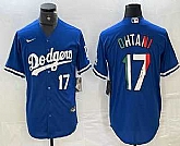 Men's Los Angeles Dodgers #17 Shohei Ohtani Number Mexico Blue Cool Base Stitched Jersey,baseball caps,new era cap wholesale,wholesale hats