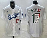 Men's Los Angeles Dodgers #17 Shohei Ohtani Number Mexico White Cool Base Stitched Jersey,baseball caps,new era cap wholesale,wholesale hats